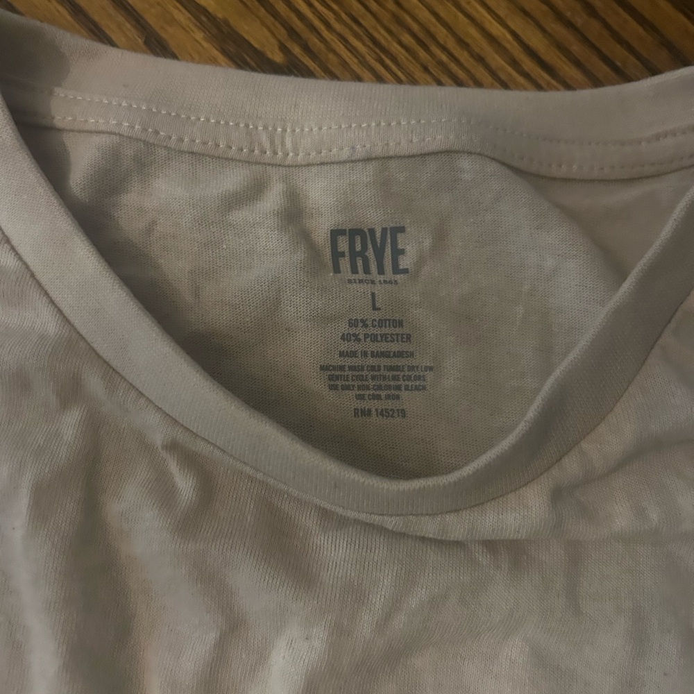 Frye Women's T-Shirt Size Large Tan Cotton Blend